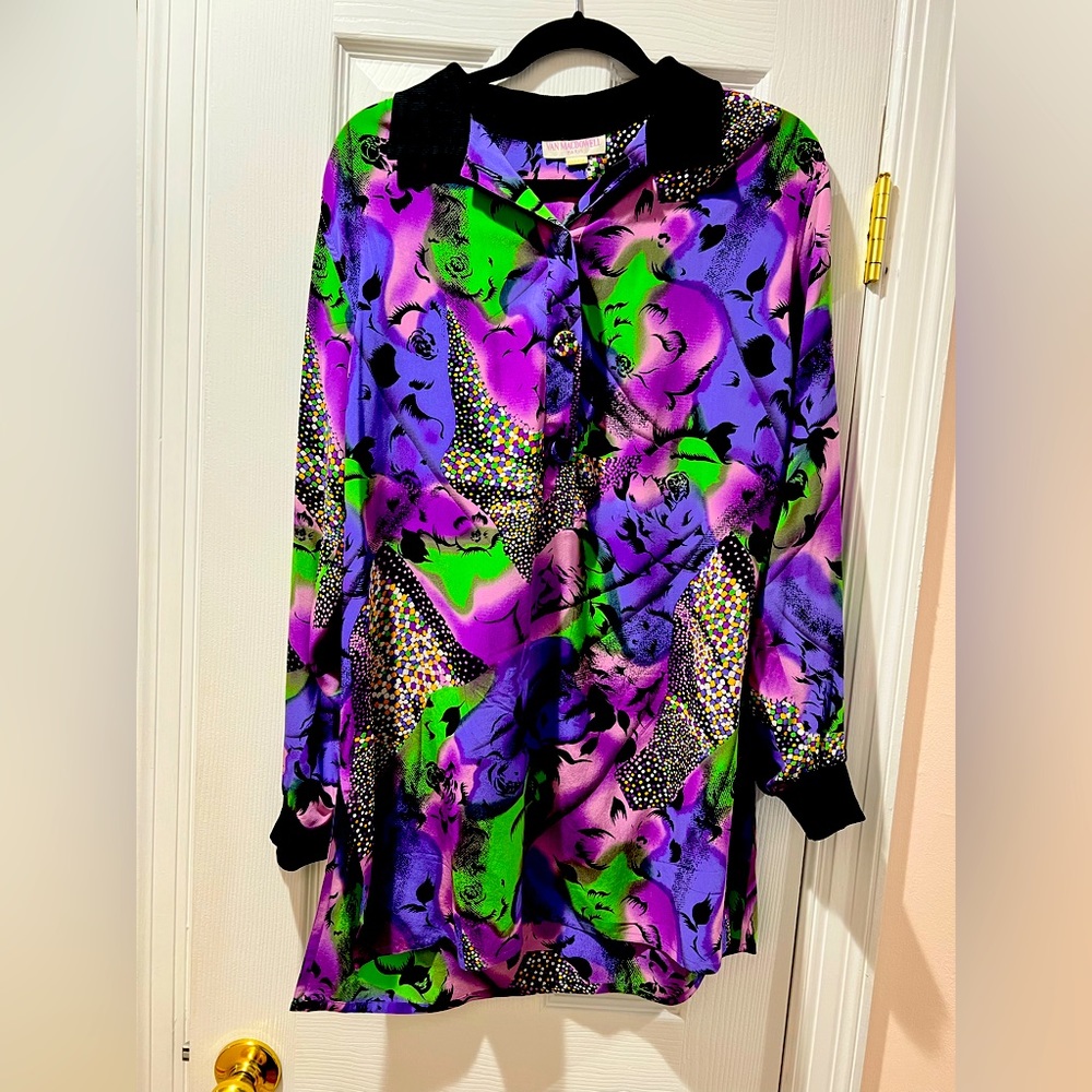 Vintage silk Van McDowell Paris LS dress tunic